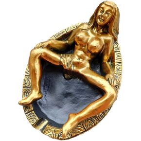 SaiDian 1Pcs Vintage Resin Woman in Bath Tub Ashtray Gothic Smoke Butt Holder Creative Living Room Home Décor