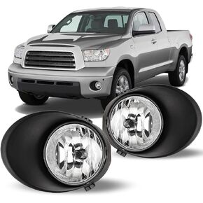 CPW Fog Lights Compatible with [2007 2008 2009 2010 2011 2012 2013 Toyota Tundra] Driving Fog Lights Pair + Wiring + Switch Kit Clear Lens