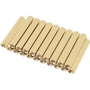uxcell 20pcs Brass Straight PCB Pillar Female Thread Hex Standoff Spacer M3x5x35mm