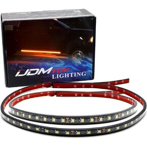 iJDMTOY (2) لوحة تشغيل LED مرنة مقاس 40 بوصة 63-SMD/مجموعة إضاءة جانبية متوافقة مع شاحنة الدفع الرباعي، أصفر كهرماني