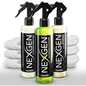 Nexgen الداخلية الثلاثي | مجموعة العناية بالسيارات - منظف داخلي، مكيف داخلي، سيراميك داخلي و3 مناشف بيضاء من الألياف الدقيقة للسيارات | مجموعة التنظيف والحماية النهائية in Kuwait