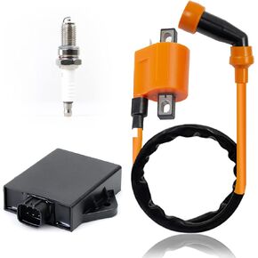 Ignition Coil CDI Box Spark Plug for Suzuki Arctic Cat 250 1999-2005 Cat 350 1998-2005 Quadrunner 250 1988-200 Quadrunner 4WD 1987-1993 King Quad 300 1995-2002 32900-19B40 32900-19B50