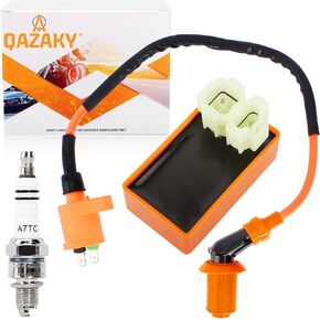 QAZAKY Performance AC CDI + Ignition Coil + Spark Plug A7TC GY6 50cc - 80cc 90cc 110cc 125cc 150cc 4-stroke Engines Scooter ATV Go Kart Moped Quad Go Kart Pit Dirt Racing Bike 139QMB 152QMI 157QMJ