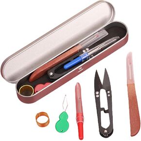 ArrErr 5 Pack Seam Rippers and Thread Remover Kit with Needle Threaders Metal Sewing Thimble Set Trimming Scissor Stitch Ripper Nipper Tool for Sewing Crafting Removing Hems Stitching DIY Craft