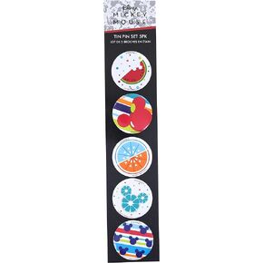 Disney Mickey Mouse Fruit 5 Piece Tin Pin Set