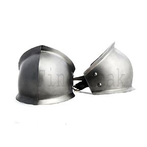 Fine Peak Medieval Steel Knee Protection Cops Combat Armor SCA Fighting leg armor greaves armor cosplay ren faire costume samurai armor leather arm guards