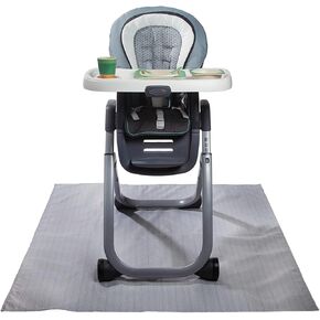 Graco Under High Chair Mat - Waterproof & Washable Plastic Food/Spill Catcher - 50" Eating, Painting & Art Floor Cover, Clear (Pack of 2)