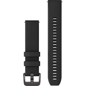 Garmin Quick Release 20 Watch Band, Black Silicone with Gunmetal Hardware, (010-13114-00)