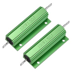 uxcell 2 Pcs Aluminum Case Resistor 100W 1.5 Ohm Wirewound Green for LED Replacement Converter 100W 1.5RJ
