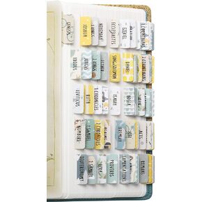 DiverseBee Laminated Bible Tabs (Large Print, Easy to Read), Bible Journaling Book Tabs, Christian Gift, 66 Bible Tabs Old and New Testament, Includes 11 Blank Tabs - Adventure Theme