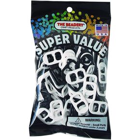 The Beadery Black & White SODA POP TAB, 150 Count