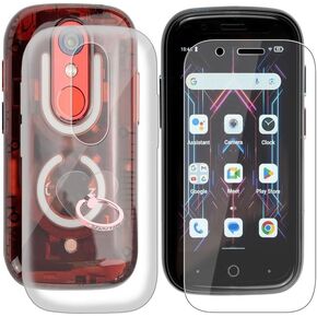 حافظة AQGGIIXY لهاتف Unihertz Jelly Star (3.00 بوصة) مع واقي شاشة من الزجاج المقوى، [مع مسند حلقة إصبع يدور 360 درجة] غطاء هاتف TPU ناعم ونحيف مضاد للخدش لهاتف Unihertz Jelly Star