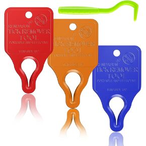 Tick Remover Tool Portable with Tick Removal Tweezers Suitable for Pet and Humans, Safe and Reliable, Quick Highly Effective, Pain-Free, Essential Tick Remover Key Tools for Outdoor Activities-3 Pack