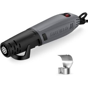 DIAFIELD Mini Heat Gun, 2 Temp Setting 302℉-842℉ Fast Heat Hot Air Gun Tool with Reflector Nozzle and 5.9Ft Cable Overload Protection for Epoxy Resin, Craft, Embossing, Shrink Wrapping & DIY