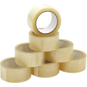 975 Supply Super Heavy Duty Extra Strong Package Box Carton Sealing Tape 3.5mil Thick, Clear 55yd x 1-7/8", Variation Roll Count Packs - 6 Rolls