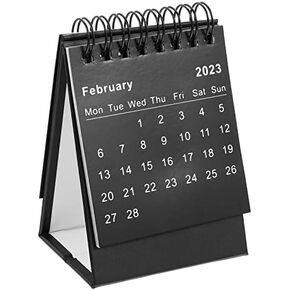 2024 Desktop Calendar Stand Up Calendar Schedule Desk Calendar Table Top Calendar Standing Flip Desk Calendar Small Desk Calendar 2024 for Home Office Table Desk Decoration Black
