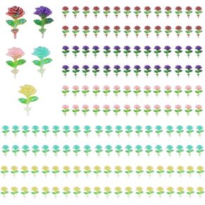 Comimark 150 PCS Cute Mini 7 * 11mm Shiny Roses Flat Back Resin Accessorie Scrapbooking DIY Jewelry Craft Decoration Accessorie