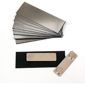 Name Badge Blanks with Magnetic Backing - 10 Pack Black 1" X 3"