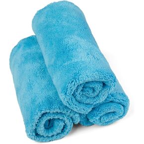 Kavalier ProClean Plush Perfection 500 Microfiber Towel - Ultra-Dense 500 GSM, 16.1x16.1'', Effective Cleaning & Detailing - Set of 3 - Blue - Ideal for Auto & Home