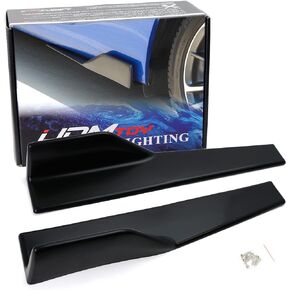 iJDMTOY Left/Right Black PP Universal Rear Side Skirt Winglets Diffusers Compatible with Car Truck SUV