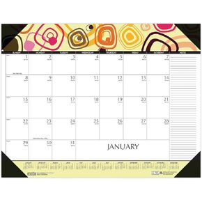 2024 House of Doolittle 22 x 17 Recycled Desk Pad Calendar, Geometric Artwork (HOD149)