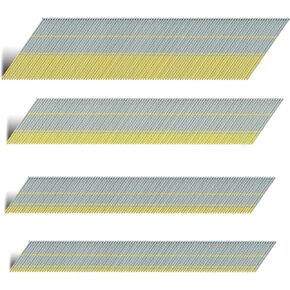15 Gauge 34-Degree DA Series Angled Finish Nails, (1-1/4", 1-1/2", 2", 2-1/2"), Galvanized Assorted Size Project Pack for Pneumatic, Electric Angled Finish Nailer or Nail Gun (Assembly 1200)