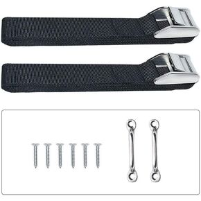 Battery Box Hold-Down Strap Tie Down Strap for Gas Fuel Heavy Duty Battery Box Replament Tie Down Strap Kit Anti-UV Strap with Stainless Steel Cam Buckle, Stainless Steel Deck Loop Mounts, SS Screws in Kuwait