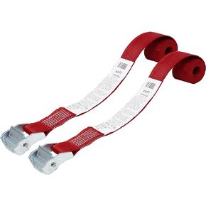 2 Pack, 2 Inch Cinch Strap Endless Loop Tie Down, Shrink Wrap Packaging, Zinc Diecast Cam Buckle, Endless Loop (No Hooks), Polyester Tie-Down Webbing.