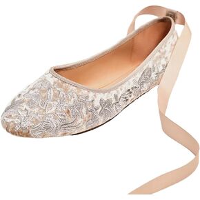 Women’s Embroidery Ribbon Tie Ballet Flats Fashion Round Toe Adjust Ankle Strap Lightweight Slip-On Bridal Shoes Comfortable Prom Evening Party Dress Shoes