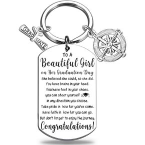 WXCATIM Graduation Gifts For Women Girls Teens Daughter Sister Congratulation Inspirational Keychain Gifts For Best Friend Bestie Gifts For Birthday Graduation Christmas Keyring Gifts