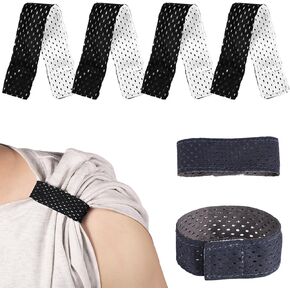 TOYMIS 6pcs Jersey Sleeve Ties, Breathable Softball Sleeve Ties Sleeve Bands Sleeve Holders for Sports Soccer Sleeve Ties Sleeve Straps with Hook and Loop Fasteners for Shirts Sports Accessory Black