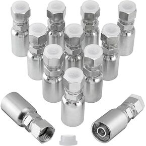 Racewill 12Pack 1/2" Hydraulic Hose End Fittings: 1/2" I.D. Hose x 1/2" JIC 37° Female With Protection Cover Hydraulic Hose End Swivel Crimp Fitting