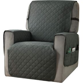 Ouka Recliner Cover for Dogs Seat Width to 28 Inch, Reversible Fabric Small Chair Sofa Protector with Elastic Straps, Non-Slip Armchair Cover for Pets and Kids(Large, Dark Coffee) in Saudi Arabia