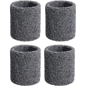 Magicorange 2 Pair Wrist Sweatbands Sports Wristbands, Stretchy & Sweat Absorbing Cotton Terry Cloth Wristband for Tennis Football Basketball Running