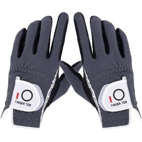 قفازات Amy Sport Golf للرجال زوج من قبضة المطر باليد اليسرى واليمنى Lh Rh Weathersof بدون عرق، مقابض لجميع الأحوال الجوية، ناعمة ومريحة رمادي أخضر مقاس صغير متوسط ​​ML كبير XL