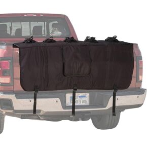 LUGO 52" Outdoor Wide Tailgate Bike Pad, Tailgate Protection Cover with Tool Pockets and Backup Camera Opening, Bike Carrier Holds Up to 5 Mountain Bikes (Black, 52")