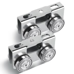 4 Wheel Trolley Assembly Light Duty Electric Hoist Trolley Roller for use with 1-5/8" Wide or All 1-5/8" or Taller Strut Channel 2 Pack