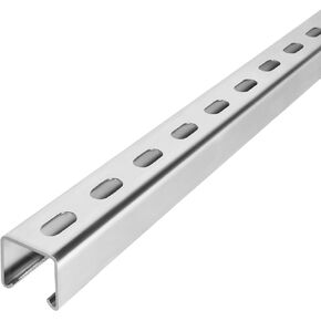 SKTREX 2 Feet Length Strut Channel Trolley Track,1-5/8" high and Wide 12 Gauge Metal Steel u Channel with Short Slotted Back Channel - Pre-Galvanized Zinc Finish for Durability (Pack of Two)