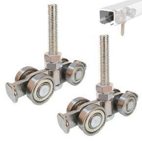 BIAXJUNY 2PCS 4 Wheel Rolley Assembly， Silent Rollers Wheel for 1-5/8" Wide and All 1-5/8" or Taller unistrut Strut Channel to Mount Heavy Barn or Shed Sliding Doors