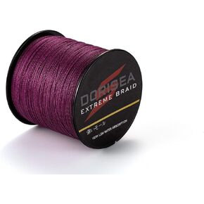 Dorisea Extreme Braid 100% Pe Purple Braided Fishing Line 109Yards-2187Yards 6-550Lb Test Fishing Wire Fishing String Superline