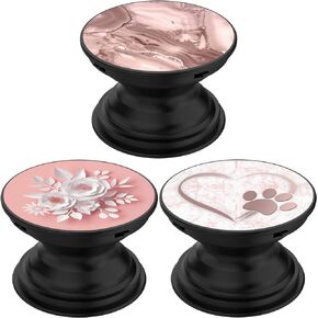 حامل عالمي للهاتف الخلوي وحامل الكمبيوتر اللوحي (3 عبوات) - زهرة رخامية باللون الذهبي الوردي على شكل قلب باللون الأبيض والوردي in Kuwait