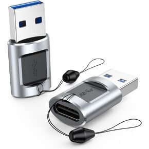 محول CLAVOOP USB إلى USB C، 2 حزمة، محولات USB إلى USBC-C مع سلسلة مفاتيح، محول USB C أنثى إلى USB ذكر 3.0، موصل USB-C من النوع C مع سلسلة مفاتيح ومزامنة بيانات لمنفذ MacBook Pro USBC in Kuwait