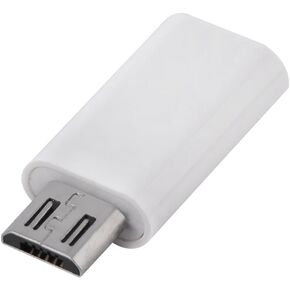 ASHATA 2in 1 Micro USB Male to USB 3.0 Type C Female Adapter Converter Sync & Charging Connector for Android, Plug and Play (White)