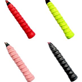 N-KONGJIAN 4PCS Tennis/Badminton Racket Grips, Badminton Hand Glue Outdoor Anti-Slip Badminton Tennis Racket Handle Grip Bands Tape, Wrap Your Racquet for High Performance