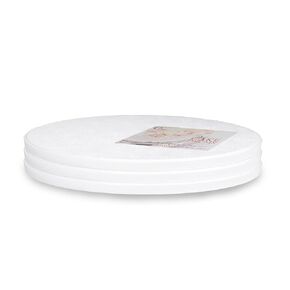 Cakebon White Plastic Reusable Cake Boards 12 Inch Round, 3-Pack - Sturdy 1/2 Inch Thick Cake Drums - Professional Cake Rounds Cake Base