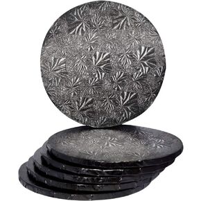 12 inch Black Round Sturdy Cake Board Drums for Displaying Cakes, 1/2 inch Thick, (1-Pack)