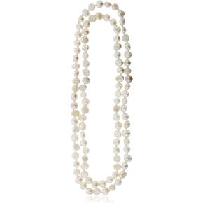 White 8-9mm Baroque Freshwater Pearl Endless Necklace For Women 24-36"