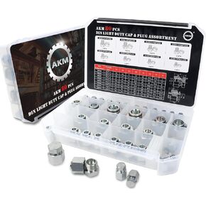 AKM 80 Pcs DIN Light Duty Cap & Plug Assortment Hydraulic Adapter Fitting Kit Set, Galvanized Steel with Precision Threading Dash Sizes 12 14 16 18 22 26 30 36