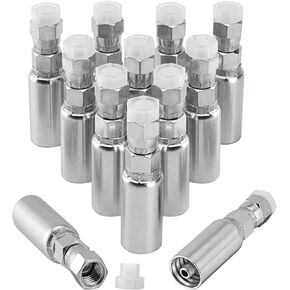 Racewill 12Pack 1/4" Hydraulic Hose End Fittings: 1/4" I.D. Hose x 1/4" JIC 37° Female With Protection Cover Hydraulic Hose End Swivel Crimp Fitting