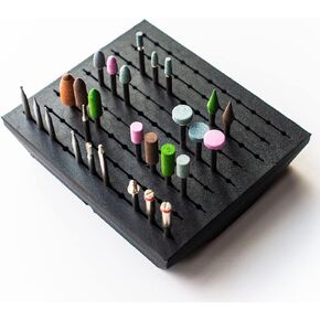 1/8" Shaft 95 Piece Rotary Bur Bit Holder/Organizer - Universal and Compatible with Milwaukee Packout 3 Drawer tool box